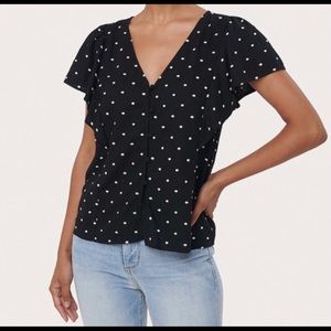 LOFT black flutter shirt